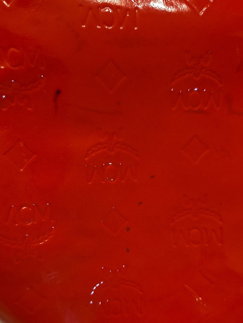 MCM EUC Limited Edition Red Patent Embossed Leather Tote With COA ❤️ - Picture 10 of 16